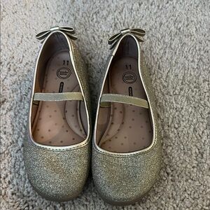 Sparkly Gold Kids Ballet Flats